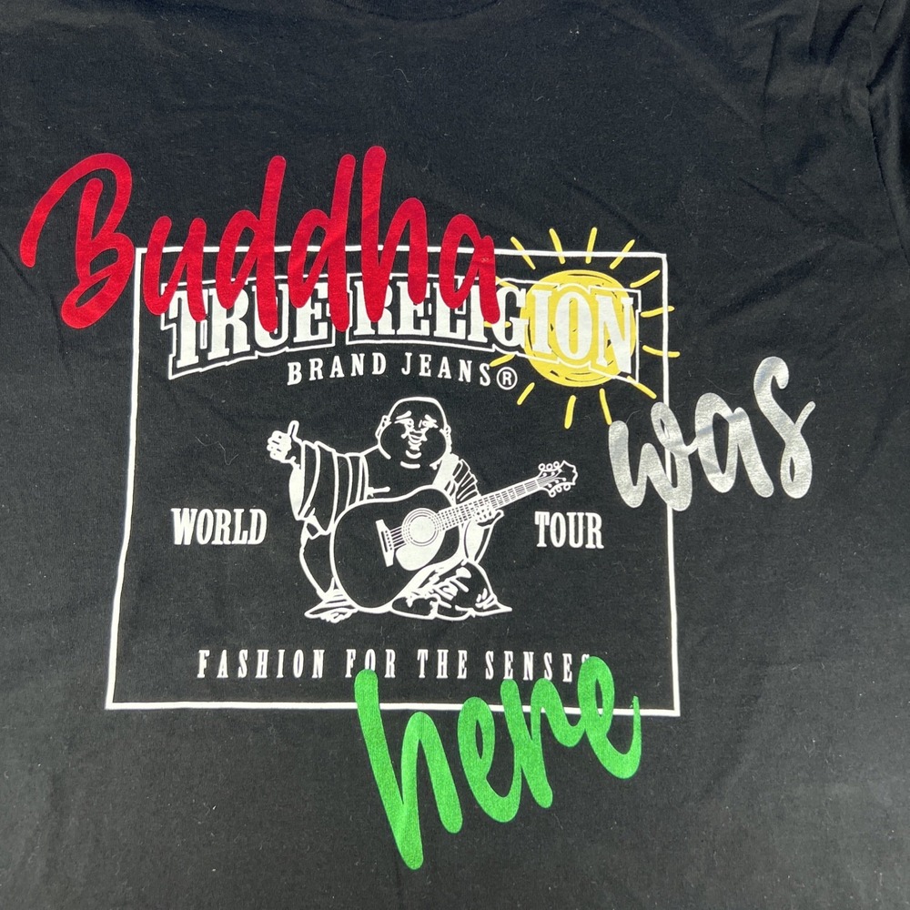 true religion BUDDHA Was Here, t shirt 2xl, Cotton Soft. World Tour Nice Cool!
